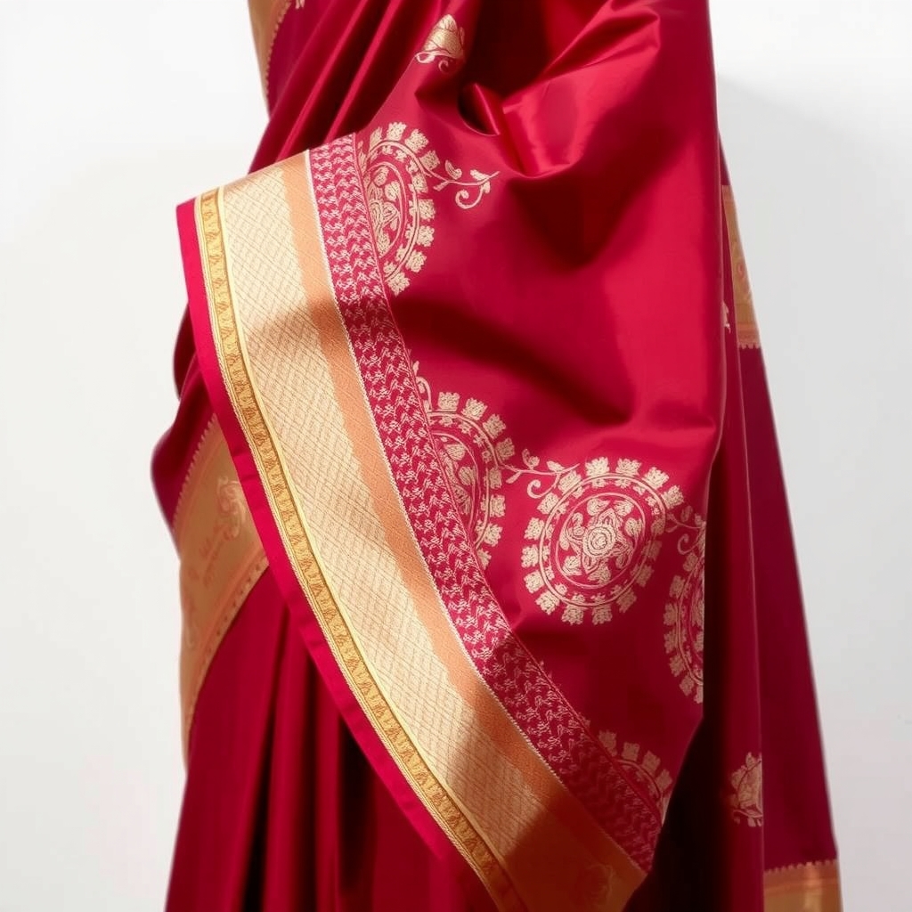 Banarasi Silk Saree, Maroon and Gold 2