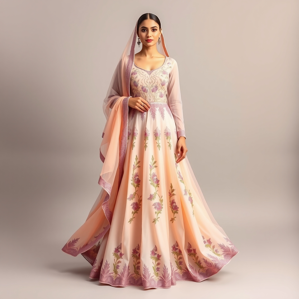 Pastel Anarkali Gown