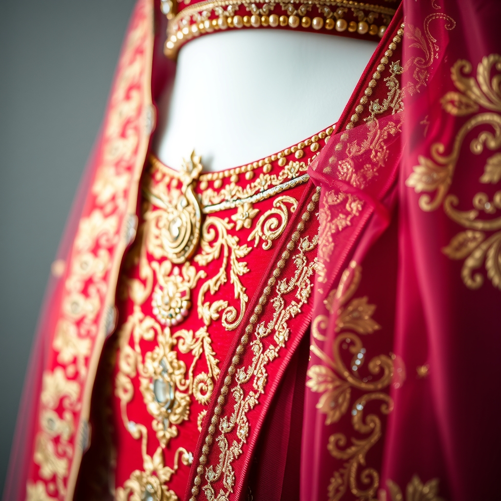 Bridal Lehenga, Ruby Red 2