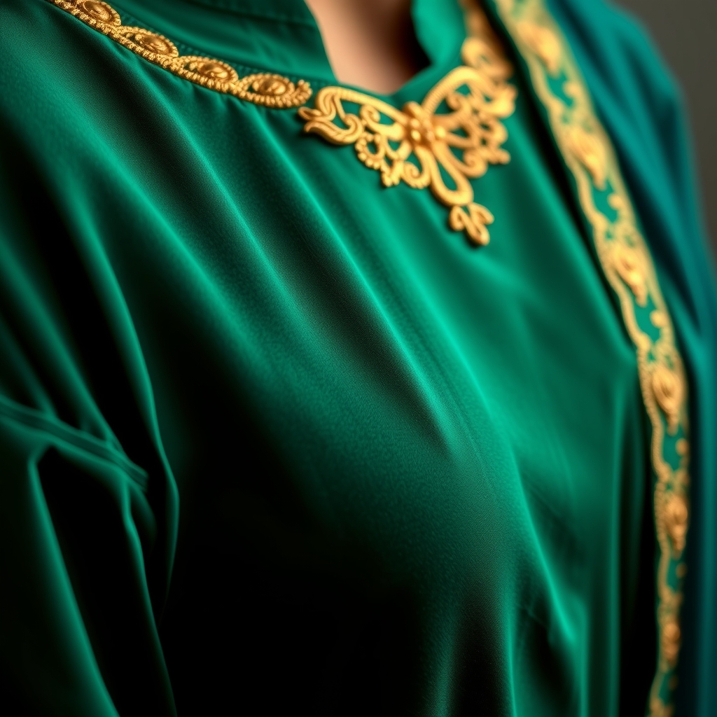 Velvet Embroidered Kurti Set, Emerald 2