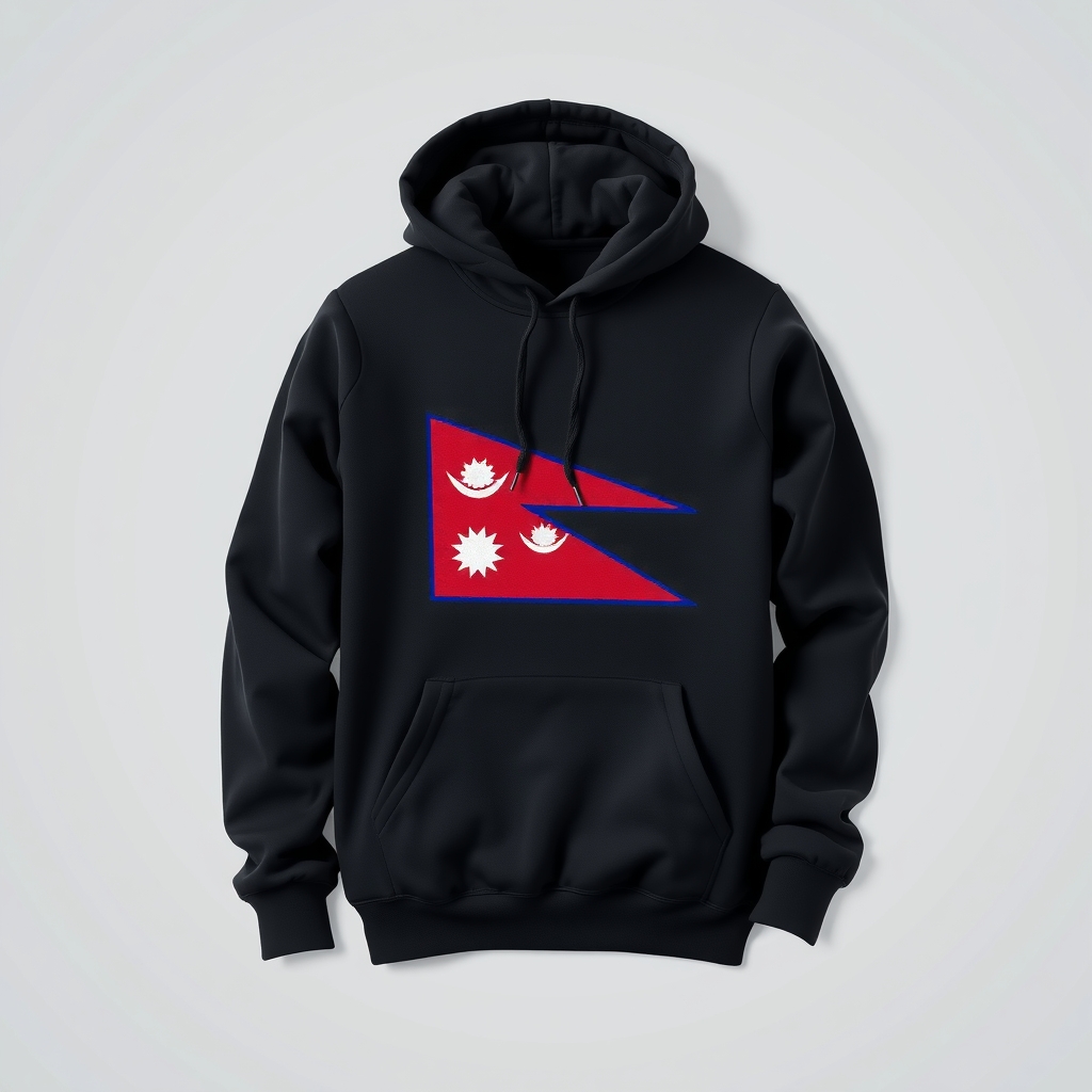 Nepali Flag Pennant Hoodie