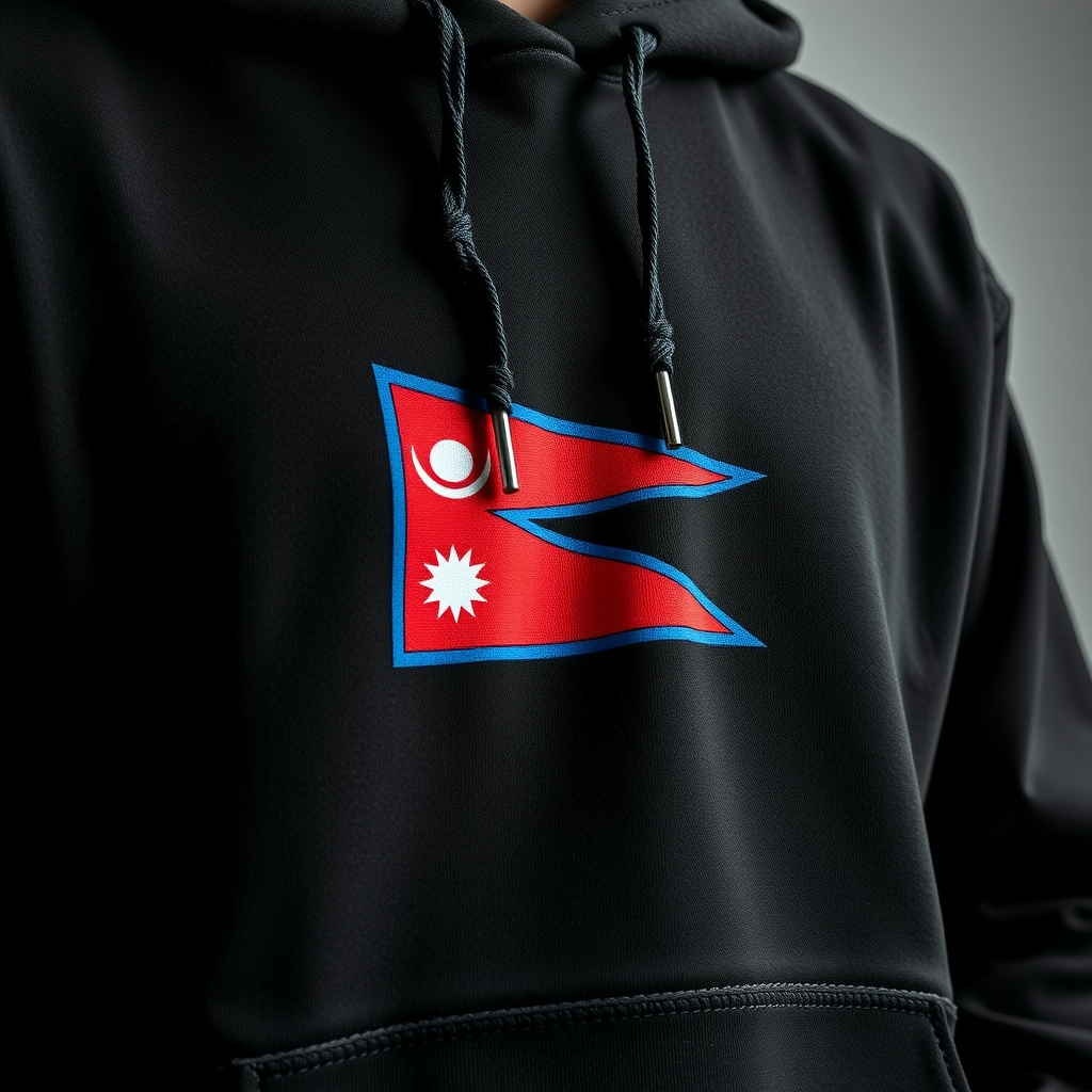 Nepali Flag Pennant Hoodie 2
