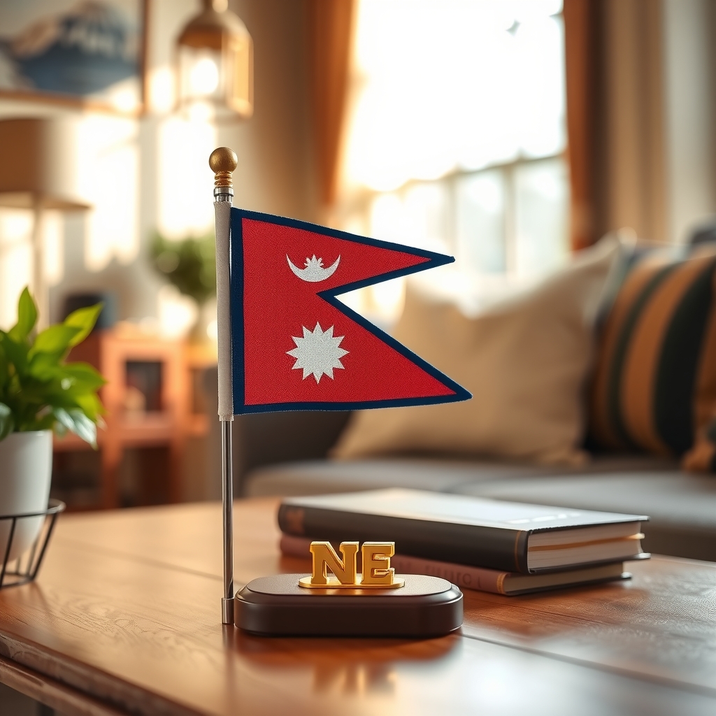 Nepali National Flag, Desk Stand 2