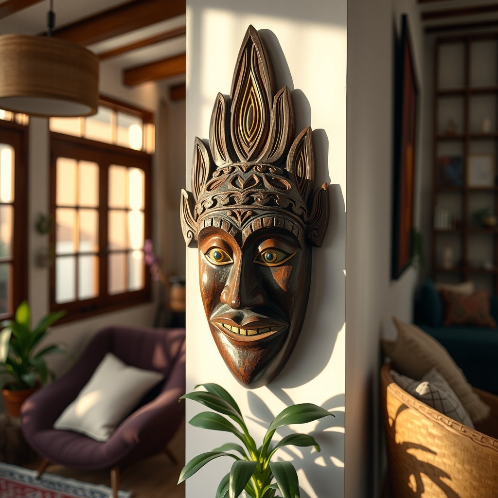 Carved Wooden Newari Mask 2