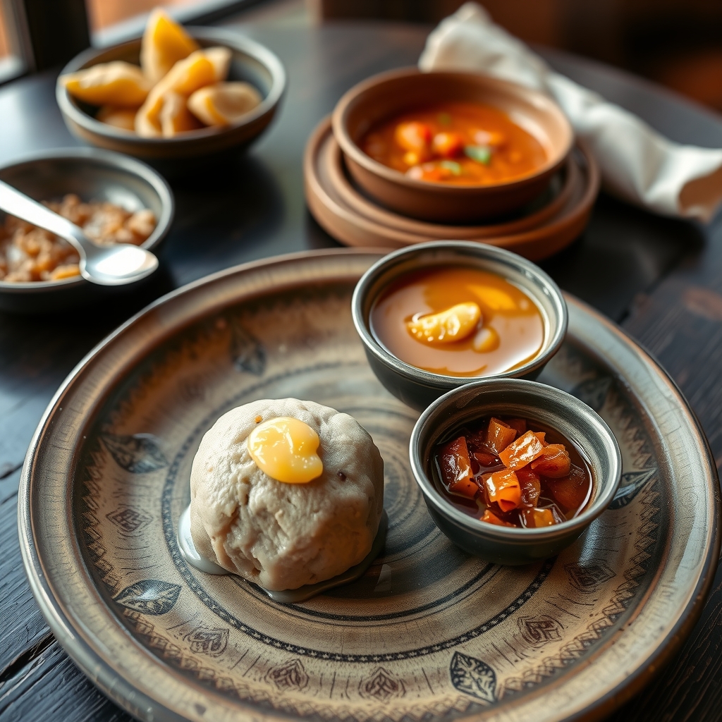 Dhido with Gundruk Soup