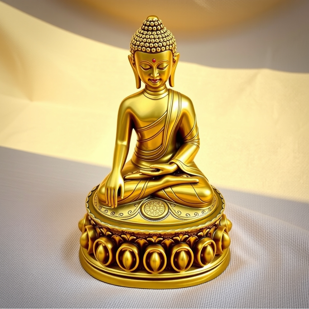 Brass Buddha Statue, 10 inch